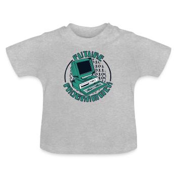 Future Programmer Softwareingenieur Developer - Baby Bio-T-Shirt mit Rundhals - Grau meliert - Vorne