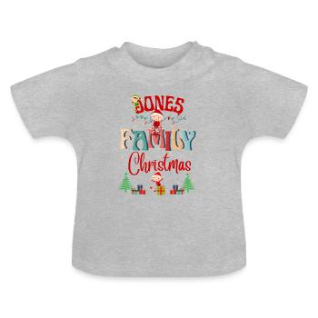 Conception personnalisée de Noël de la famille Jones - T-shirt bio col rond Bébé - gris chiné - Devant