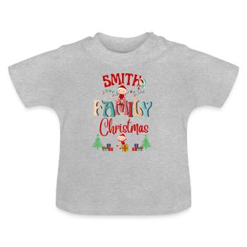 Conception de célébration de Noël de la famille Smith - T-shirt bio col rond Bébé - gris chiné - Devant