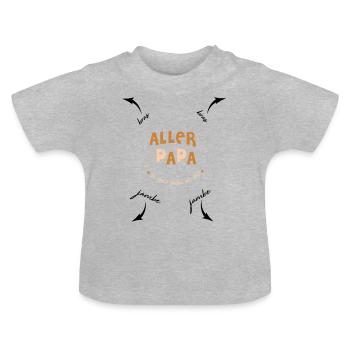 Come on Dad, I'm proud of you - Baby Organic T-Shirt with Round Neck - heather grey - Front