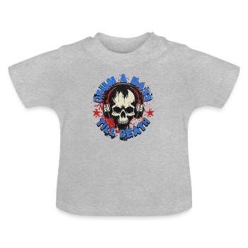 Chemise drum and bass - DNB jusqu’à la mort - T-shirt bio col rond Bébé - gris chiné - Devant