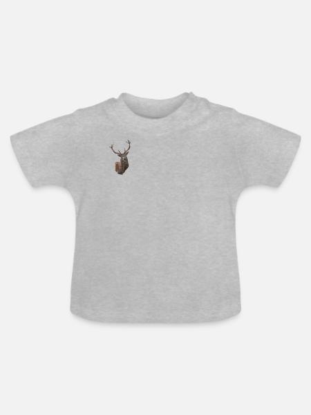 Hirsch - Baby Bio-T-Shirt mit Rundhals - Grau meliert