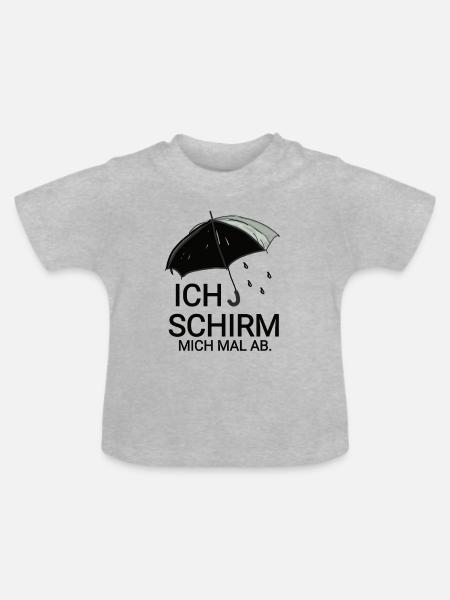 lustiger Regenschirm Slogan - Baby Bio-T-Shirt mit Rundhals - Grau meliert