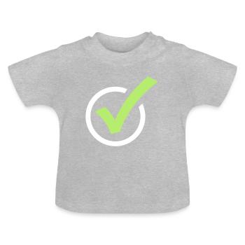 tick tick mark - Baby Organic T-Shirt with Round Neck - heather grey - Front
