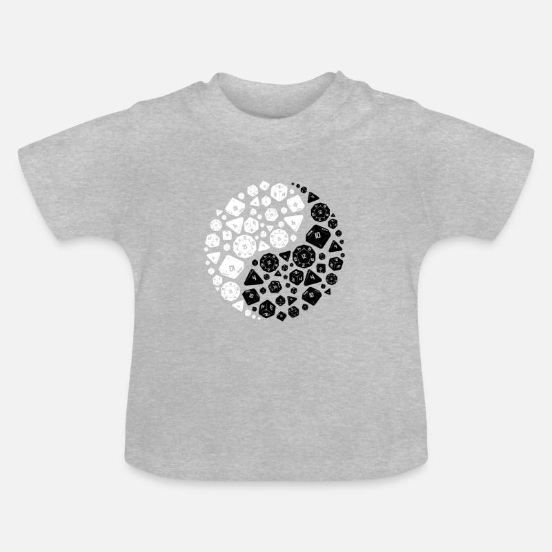 Dés Yin Yang - T-shirt bio col rond Bébé - gris chiné