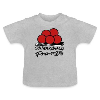 Schwarzwald Princesses Heimat Bollenhut Kuckuck - Baby Bio-T-Shirt mit Rundhals - Grau meliert - Vorne