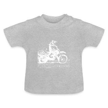 enduro negative - Baby Organic T-Shirt with Round Neck - heather grey - Front