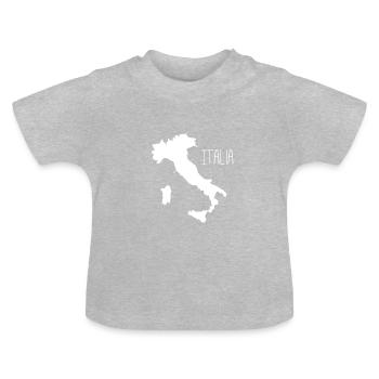 Bottes italie italie vacances plage mer pizza - T-shirt bio col rond Bébé - gris chiné - Devant