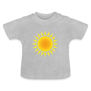 Sun - Baby Organic T-Shirt with Round Neck - heather grey - Front