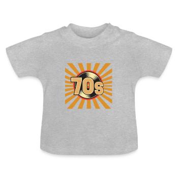 Musik der 70er - Baby Bio-T-Shirt mit Rundhals - Grau meliert - Vorne