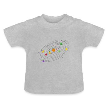 Früchte sind los - Baby Bio-T-Shirt mit Rundhals - Grau meliert - Vorne