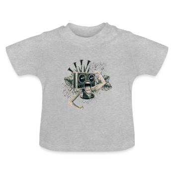Reggae Punk - Baby Bio-T-Shirt mit Rundhals - Grau meliert - Vorne