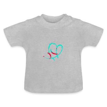 I Love paragliding paraglider acro pilot - Baby Organic T-Shirt with Round Neck - heather grey - Front