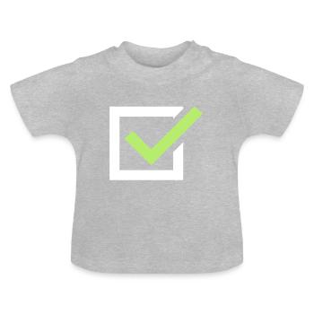 tick tick mark - Baby Organic T-Shirt with Round Neck - heather grey - Front