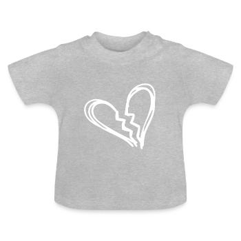 Coeur brisé - T-shirt bio col rond Bébé - gris chiné - Devant