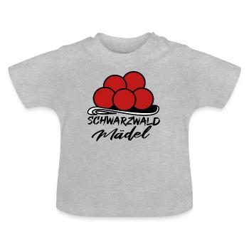 Schwarzwald Mädel Heimat Bollenhut Kuckuck - Baby Bio-T-Shirt mit Rundhals - Grau meliert - Vorne