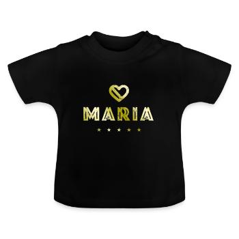 Maria Herz - Baby Organic T-Shirt with Round Neck - black - Front