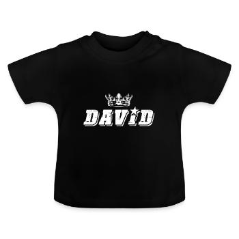 David - Baby Bio-T-Shirt mit Rundhals - Schwarz - Vorne