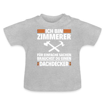 Zimmerer - Zimmermann - Baby Bio-T-Shirt mit Rundhals - Grau meliert - Vorne