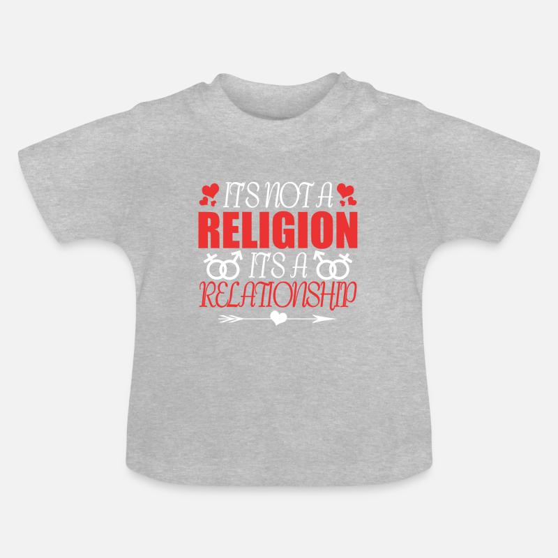 Pas de religion une relation - T-shirt bio col rond Bébé - gris chiné