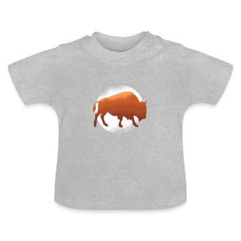 Buffle - T-shirt bio col rond Bébé - gris chiné - Devant
