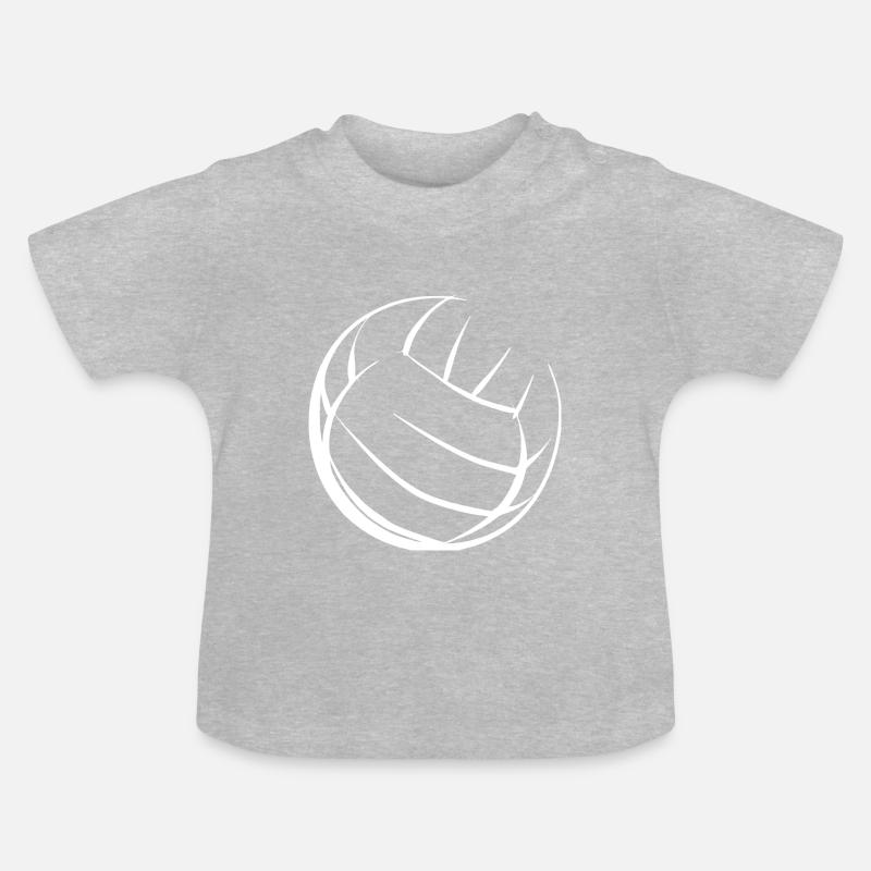 Volley-ball blanc - T-shirt bio col rond Bébé - gris chiné