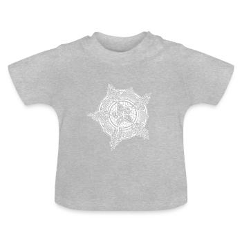 Mandala - T-shirt bio col rond Bébé - gris chiné - Devant