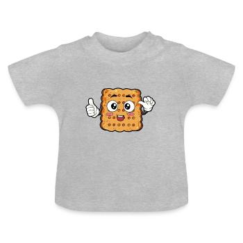 Keks Essen Feinschmecker Geschenk - Baby Bio-T-Shirt mit Rundhals - Grau meliert - Vorne
