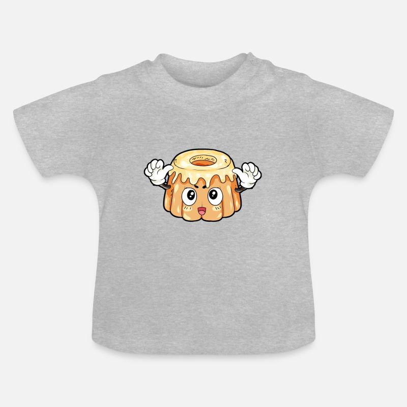 Pudding repas cadeau gourmand - T-shirt bio col rond Bébé - gris chiné