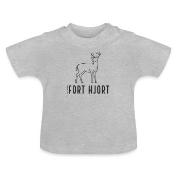 FORT HIRSCH MOTIV - EMAILLE TASSEN UND T-SHIRTS DUNKEL - Baby Bio-T-Shirt mit Rundhals - Grau meliert - Vorne