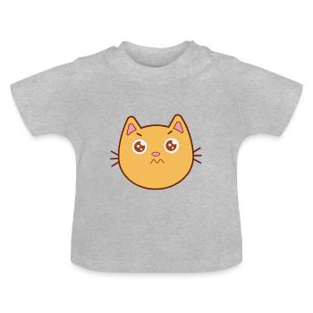 Faire des yeux de chat. - T-shirt bio col rond Bébé - gris chiné - Devant