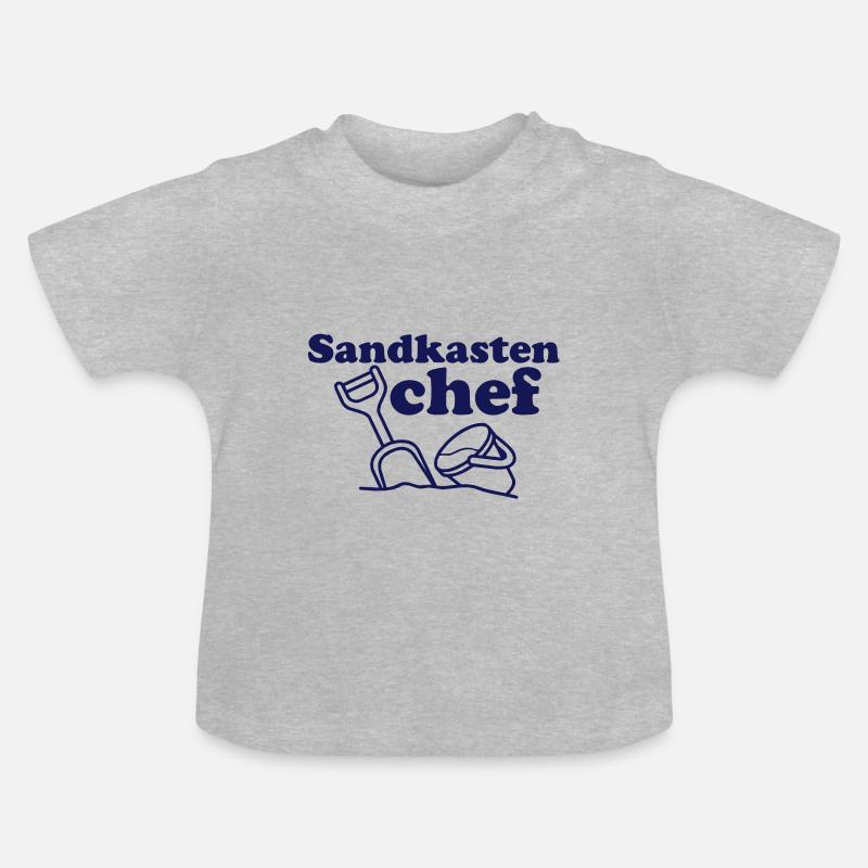 Bac à sable patron - T-shirt bio col rond Bébé - gris chiné