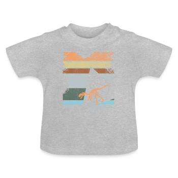 Dinosaurier - Baby Bio-T-Shirt mit Rundhals - Grau meliert - Vorne