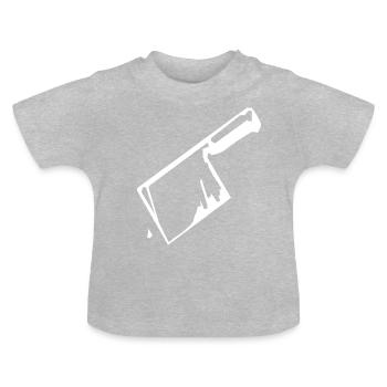 Couperet - T-shirt bio col rond Bébé - gris chiné - Devant