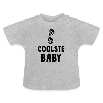 Baby Geburt Sonnenbrille Cool Geschenkidee - Baby Bio-T-Shirt mit Rundhals - Grau meliert - Vorne