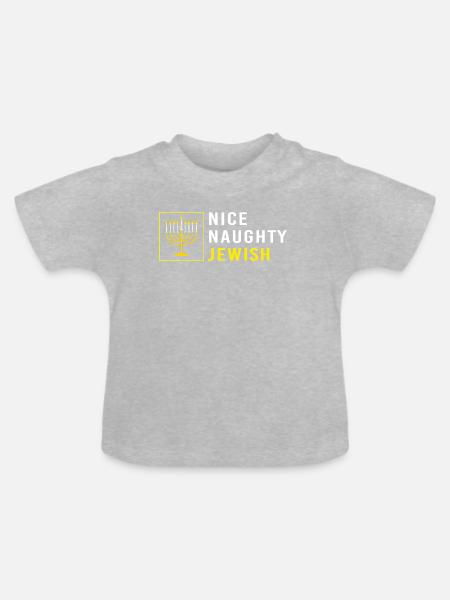 Hanukah Hanukkah Chanukkah - Baby Bio-T-Shirt mit Rundhals - Grau meliert