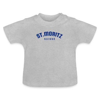 St. Moritz - Suisse - Schweiz - Swiss - Baby Bio-T-Shirt mit Rundhals - Grau meliert - Vorne