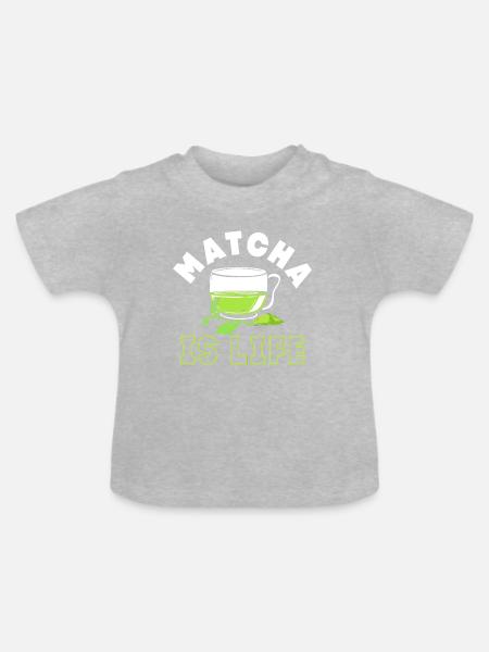 Matcha Tee - Baby Bio-T-Shirt mit Rundhals - Grau meliert