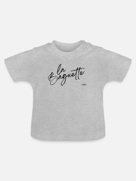 La Baguette - Baby Bio-T-Shirt mit Rundhals - Grau meliert