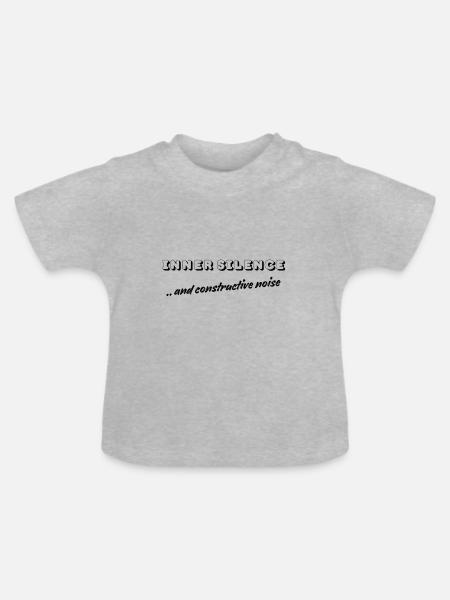 Innere Stille | Konstruktives Rauschen - Baby Bio-T-Shirt mit Rundhals - Grau meliert