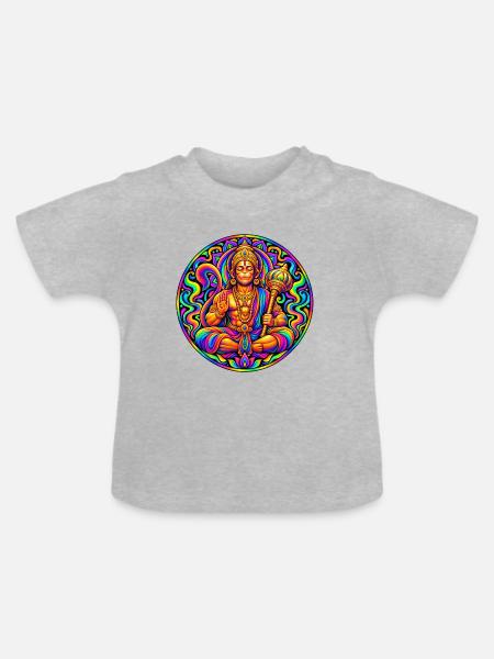 Hanuman - Baby Bio-T-Shirt mit Rundhals - Grau meliert