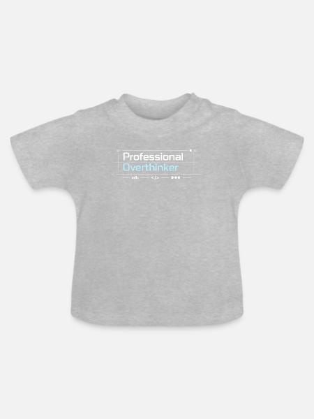 Professional OVERTHINKER tech - Baby Bio-T-Shirt mit Rundhals - Grau meliert