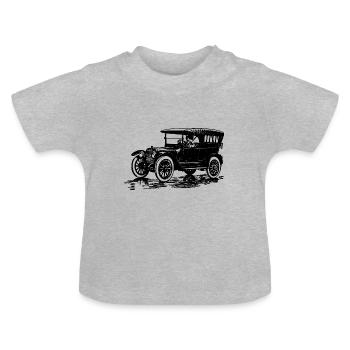 Old Car - Baby Organic T-Shirt with Round Neck - heather grey - Front