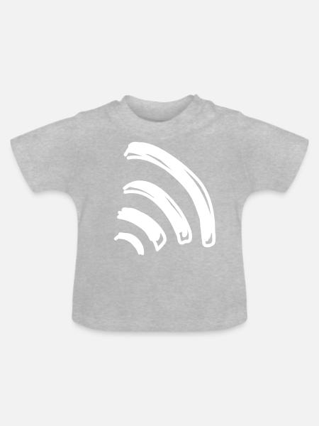 Wifi Wellen - Baby Bio-T-Shirt mit Rundhals - Grau meliert