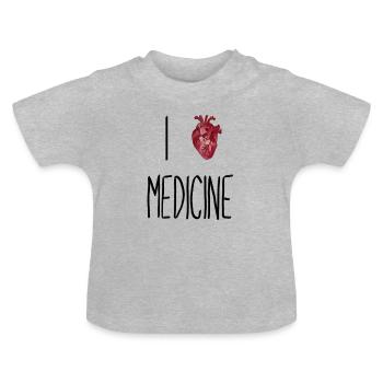 J'aime la médecine / J'AIME LA MÉDECINE - T-shirt bio col rond Bébé - gris chiné - Devant