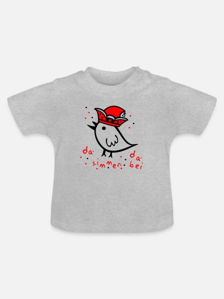 Karneval, Fasching, Konfetti - Baby Bio-T-Shirt mit Rundhals - Grau meliert