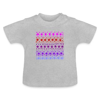 Sterne rot rosa lila lavendel Geschenkidee - Baby Bio-T-Shirt mit Rundhals - Grau meliert - Vorne
