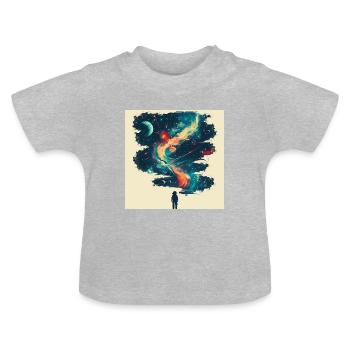 promesses spatiales - T-shirt bio col rond Bébé - gris chiné - Devant