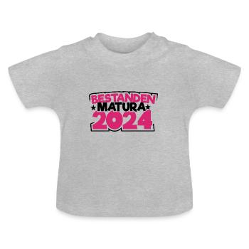 Matura 2024 Maturareise Maturafeier Maturant - Baby Bio-T-Shirt mit Rundhals - Grau meliert - Vorne
