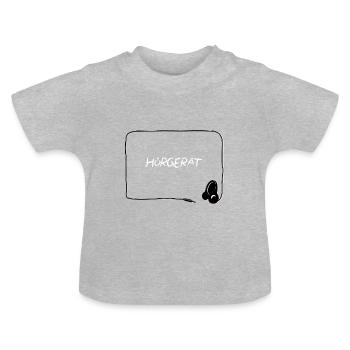 HÖRGERÄT Headphones Auriculares Headset!! - Baby Bio-T-Shirt mit Rundhals - Grau meliert - Vorne